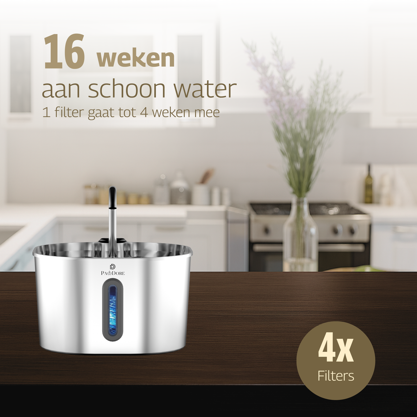 Drinkfontein RVS Filters 4x